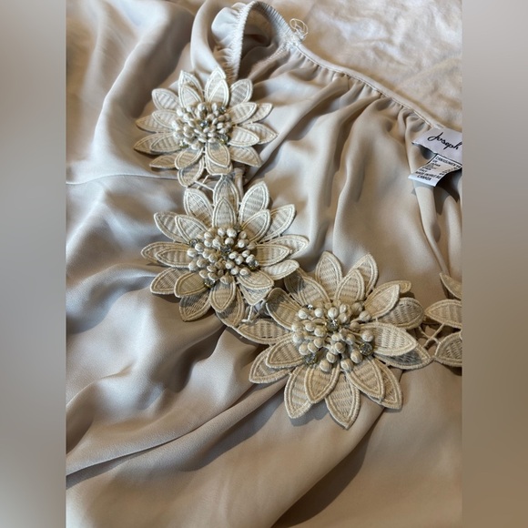 Joseph Ribkoff off shoulder floral champagne blouse size 14 shirt - Picture 12 of 13